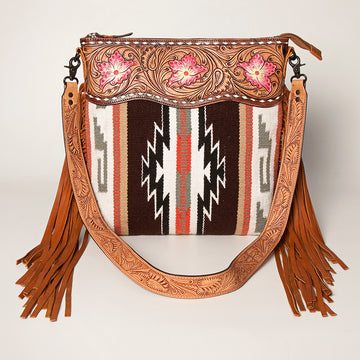 American Darling Signature Crossbody Hand Tooled Saddle Blanket Genuine Leather Women Bag Western Handbag Purse